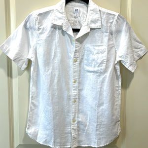 NWT Gap Kids White 100% Linen shirt